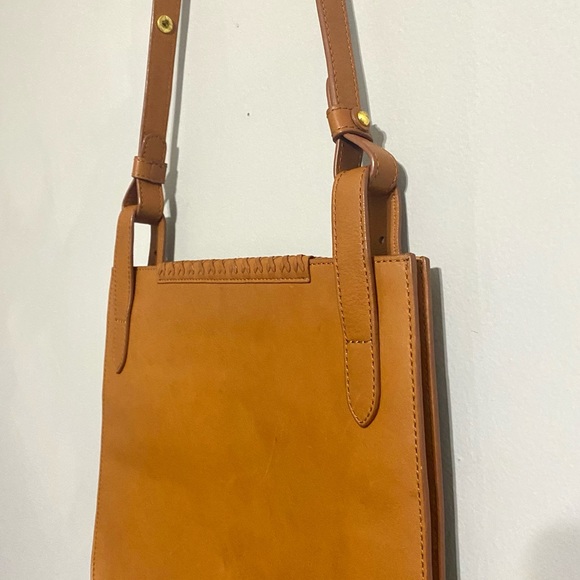NEW Anthropologie Jasper & Jeera Peyson SaddleBag Leather Brown Crossbody - Picture 7 of 16